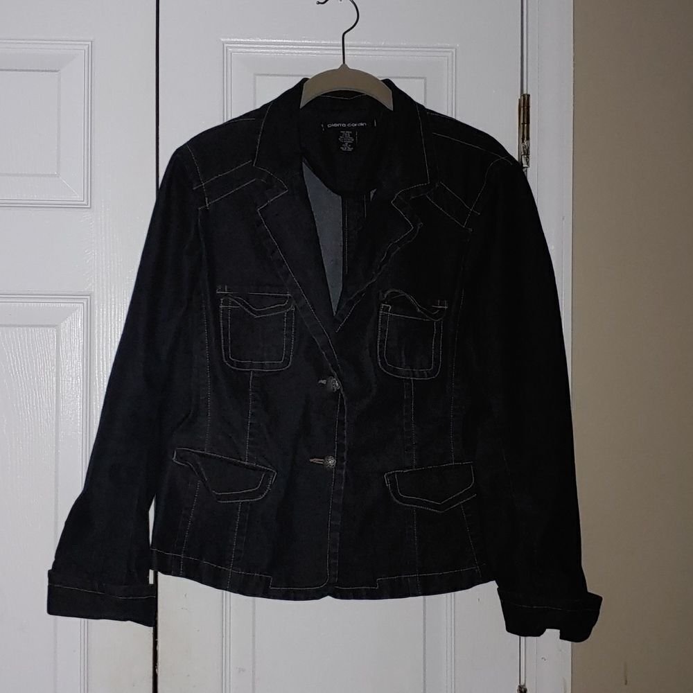 Pierre Cardin dark wash  denim jean jacket Sz 10
